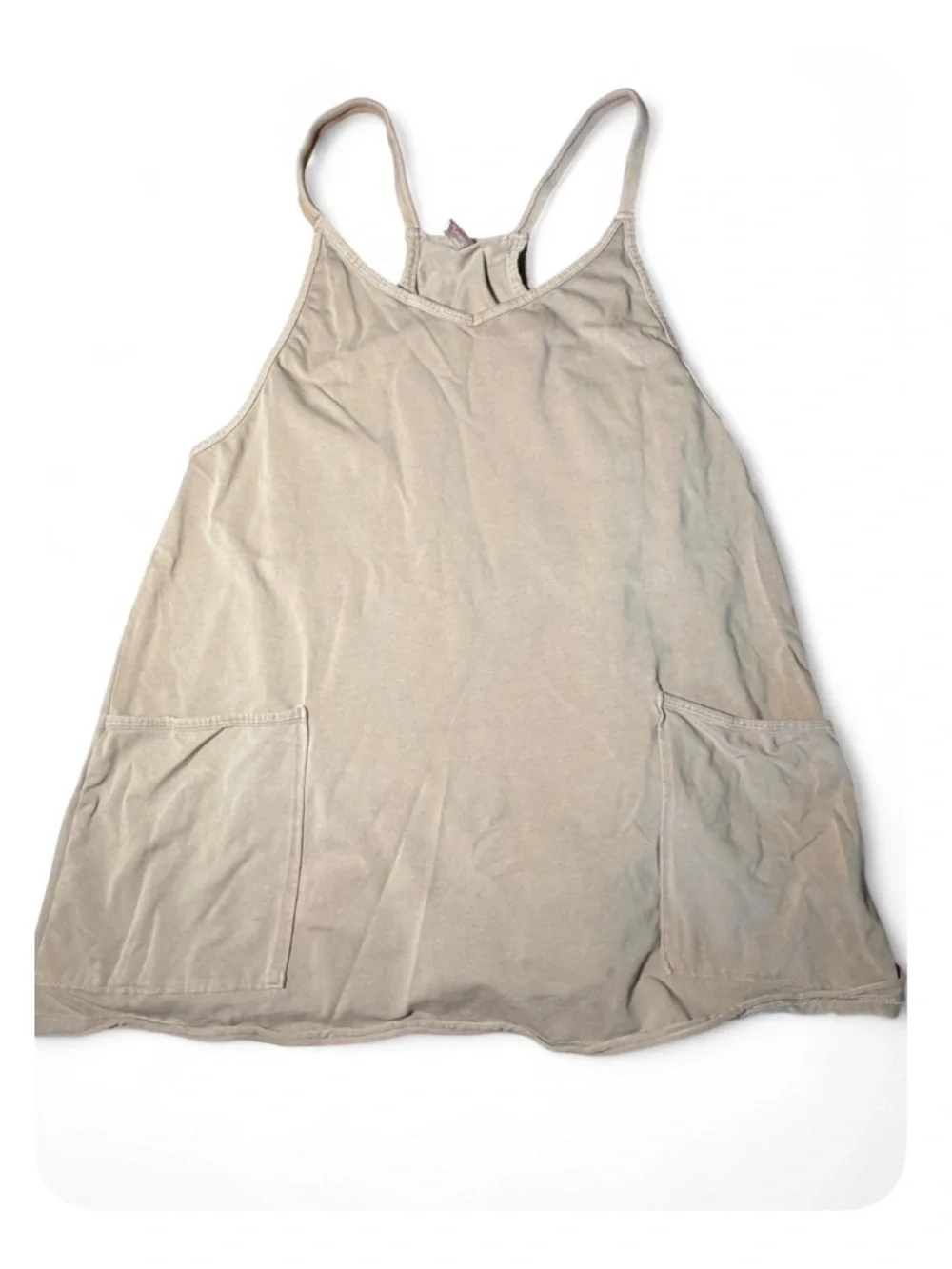Free People FP Movement Hot Shot Mini Dress Taupe S/P Built In Shorts